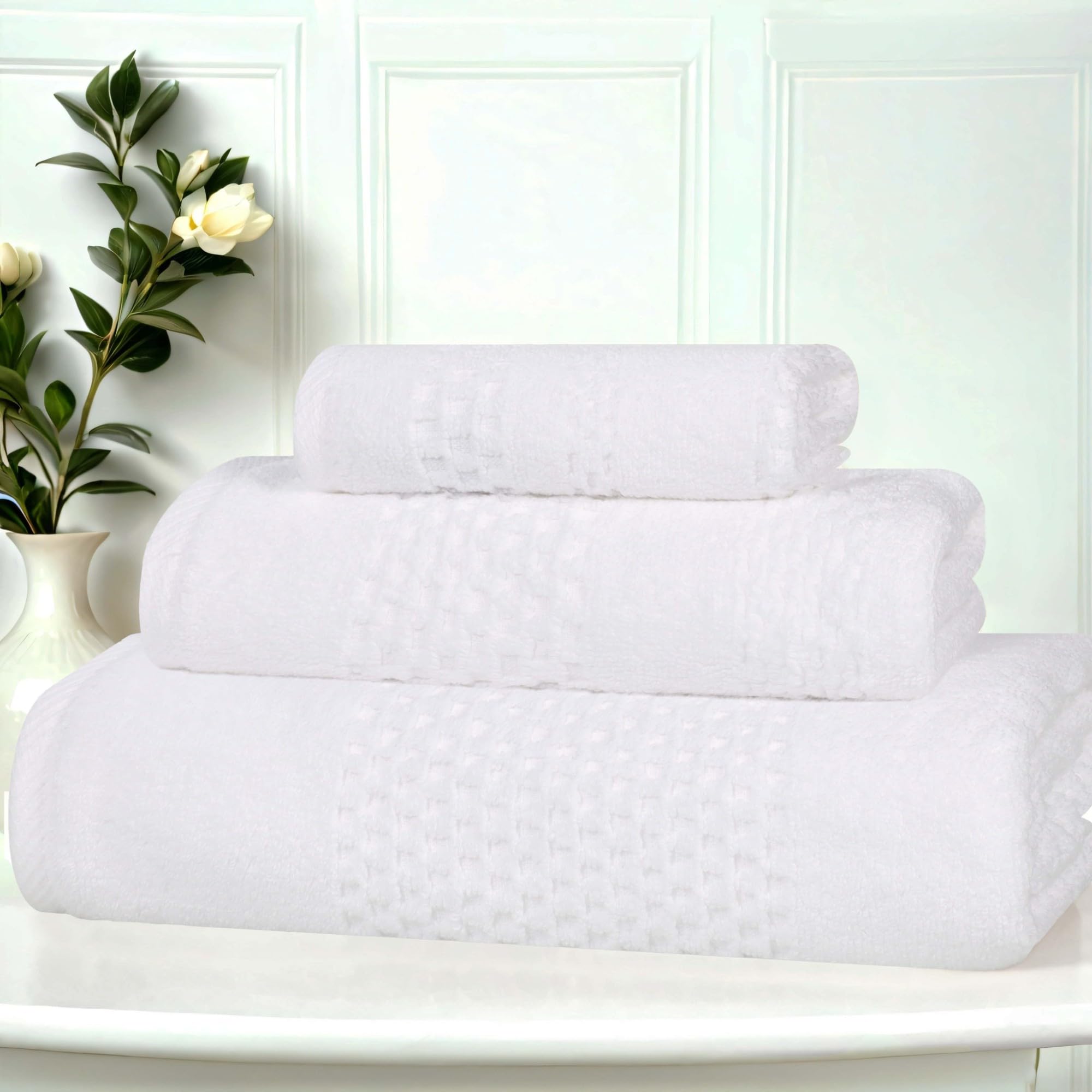 Serviette en coton à séchage rapide Superior Playa, lot de 3 essuie-mains gaufrés