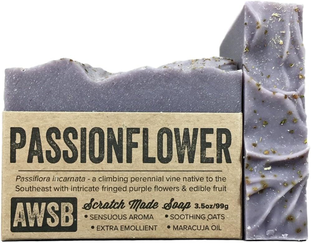 Passionflower Bar Soap with Ylang Ylang, Vegan, All Natural with Organic Ingredients, Handmade by A Wild Soap Bar