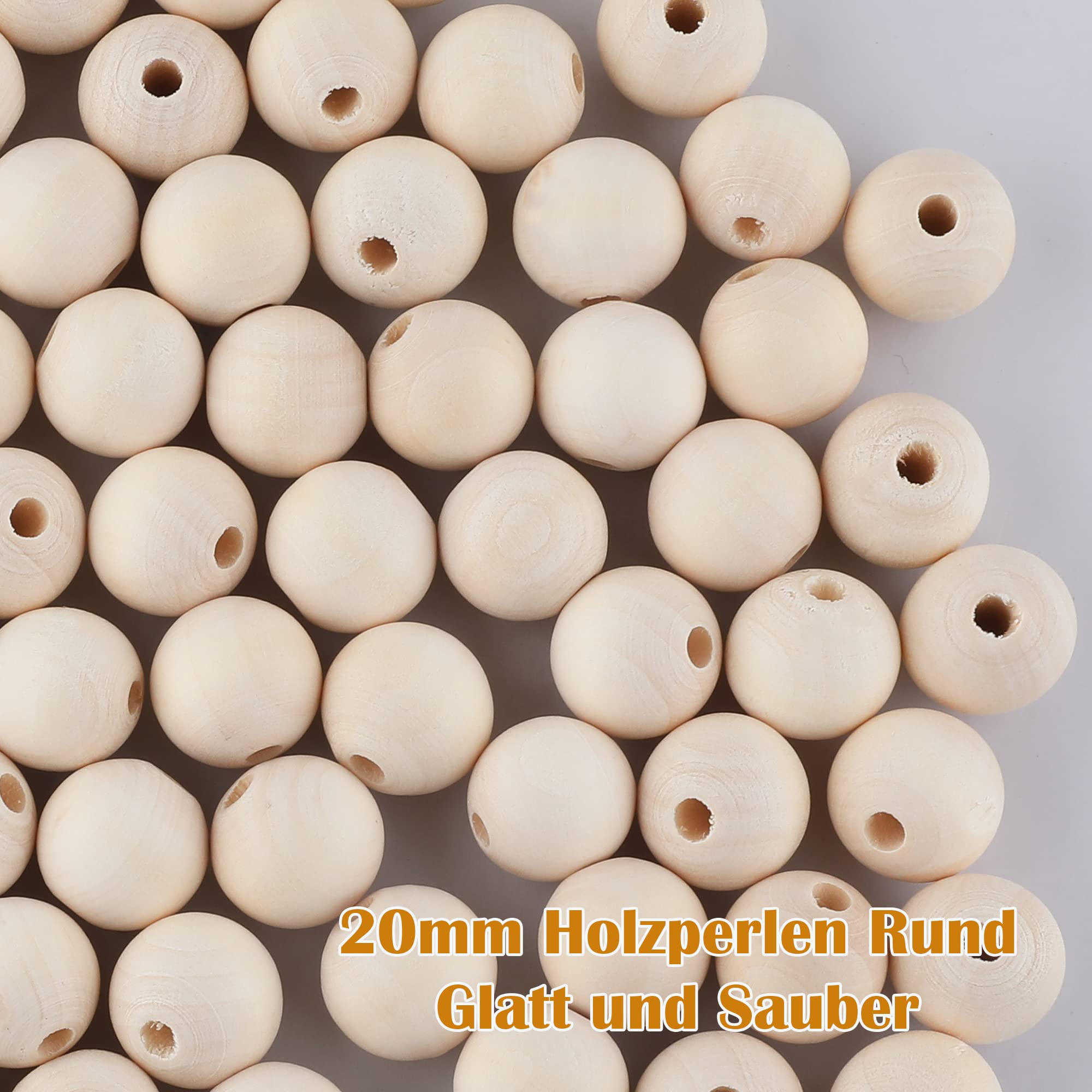 Houten kralen met gat, natuurlijke kralen om te knutselen, ronde accessoires en decoraties