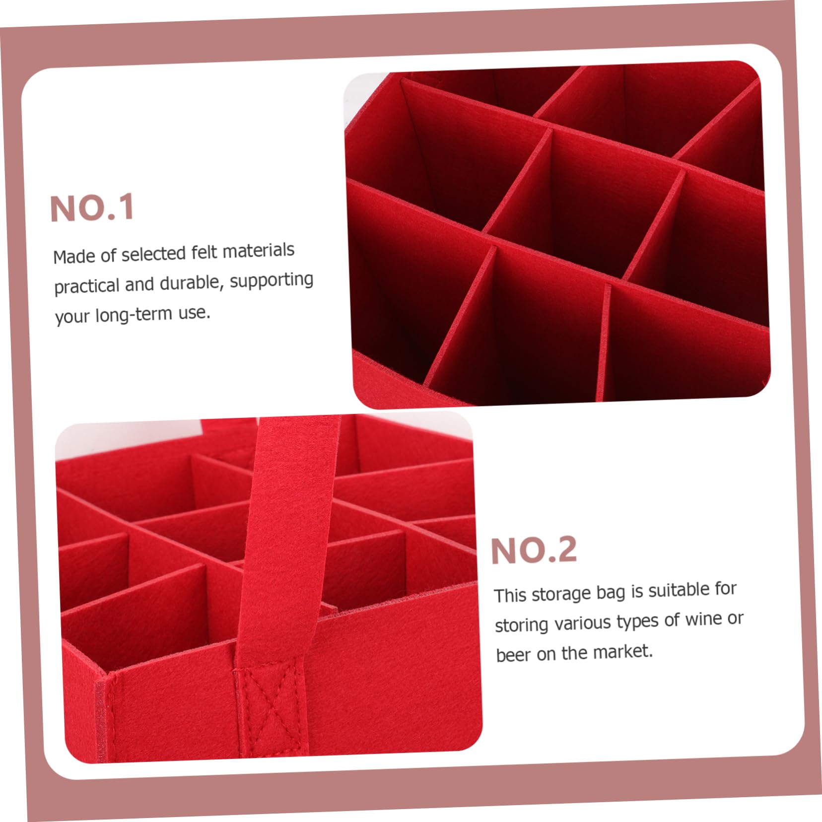 Cabilock Portable Wine and Beer Storage Bag Stylish Felt Wine Carrier for Bottles for Parties and Events Practical and Decorative