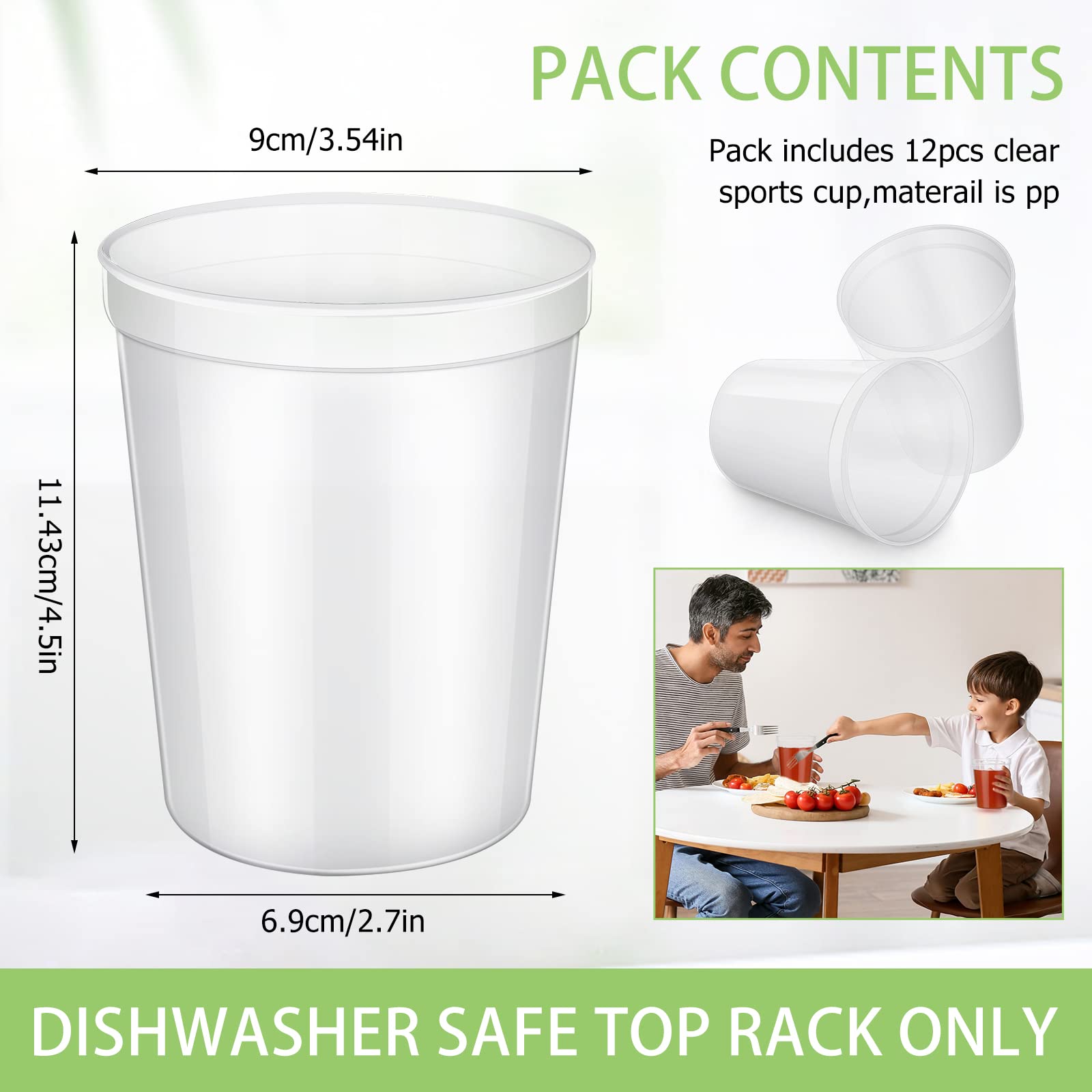 Yungyan 473 ml Stadion-Kunststoffbecher, blanko, wiederverwendbar, Trinkbecher, Stadionbecher, Partybecher für Geburtstagsparty, Events, Babyparty, DIY-Projekte, 11,4 x 9 x 6,9 cm (transparent, 50)