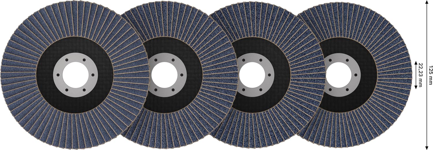 Bosch 60x Zestaw tarcz listkowych X451 (do Stal, Aluminiowy, Ø 125 mm, Ziarnistość 40, 60, 80, 120, Professional Akcesoria Duża szlifierka kątowa)