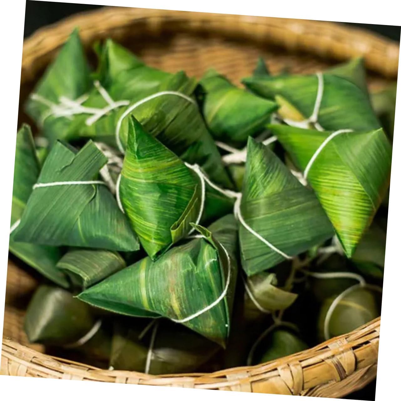 SHOWERORO 50pcs Bamboo Leaves for Cooking Sushi Plate Decorations Cold Dish Leaf Ornament