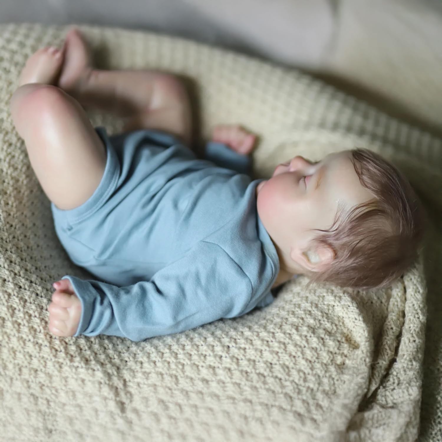 Pinky Reborn 46 cm Reborn Baby Doll 18inch Newborn Toddler Real Soft Touch Vinyl Cloth Body with Hand-Rooted Hair Handmade Doll Gift Age for 3+