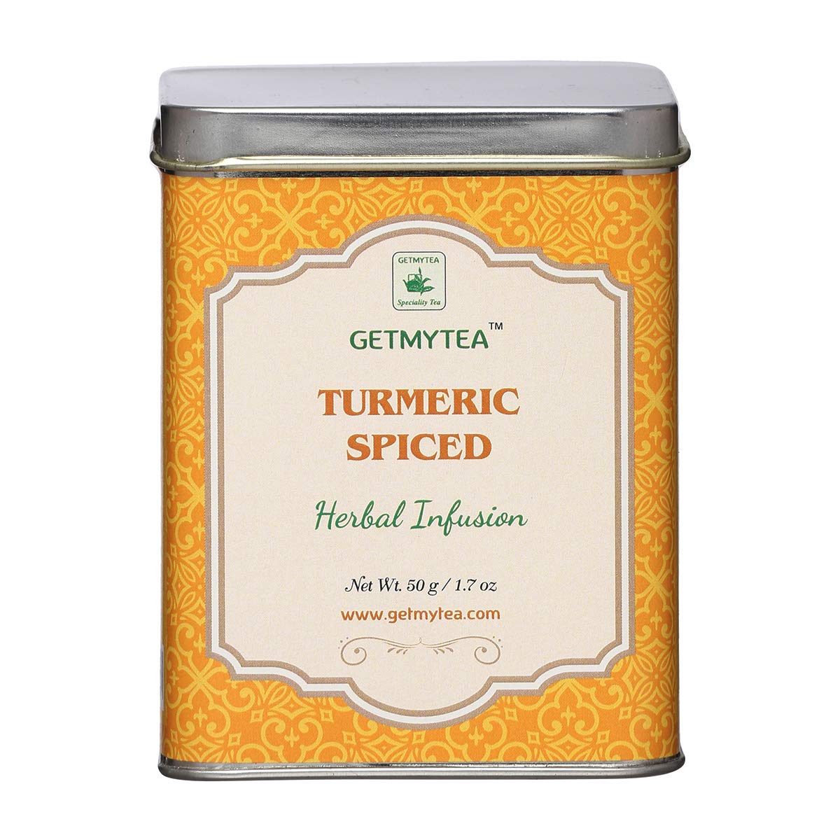 Getmytea Turmeric Spiced Green Tea Can | Turmeric Ginger Tea | Whole Leaf Loose Green Tea | Health Tea | Immunity Boosting Herbal Tea Can - 50g (50 Cups) | High Anti Oxidants Green Tea