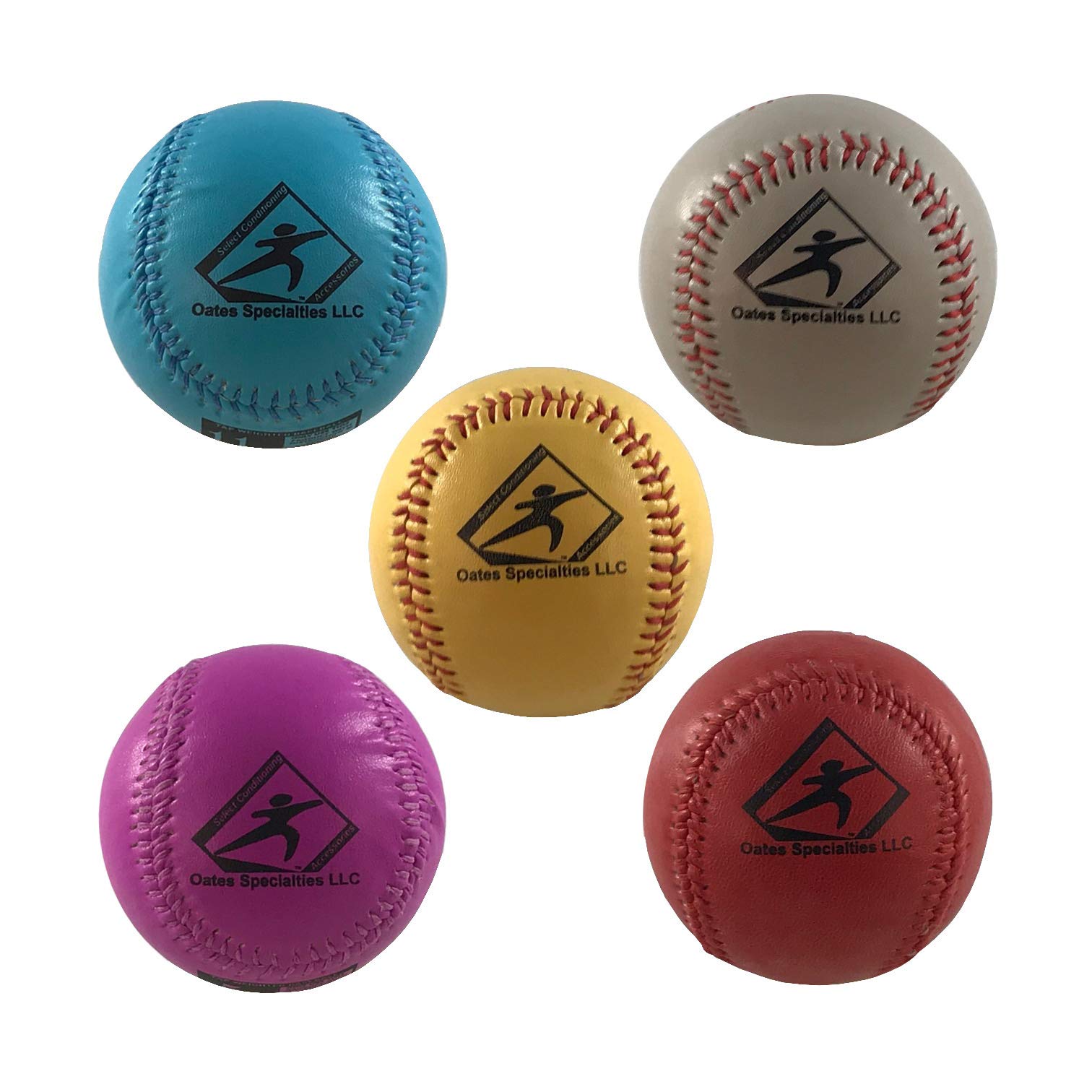 Tap Conditioning Weighted Baseball Set 1 (3oz,5oz,7oz,9oz,11oz) | Heavy Weighted Balls Used in Baseball for Velocity Enhancement, Creating Efficient Arm Patterns, and Improving Command