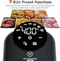 Vista 2 de Kitchen Elite® Freidora de aire compacta, freidora de aire digital pequeña 7 en 1, más del 90% menos aceite, cesta antiadherente y apta