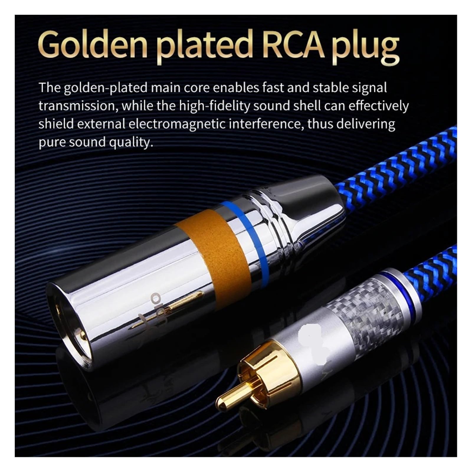 Cable de audio 6N OCC 2RCA a 2XLR, cable de señal de audio balanceado, diseño de enchufe de cañón macho y hembra, for conexión de amplificador, mezclador y altavoz(RCA-XLR(F),3m)