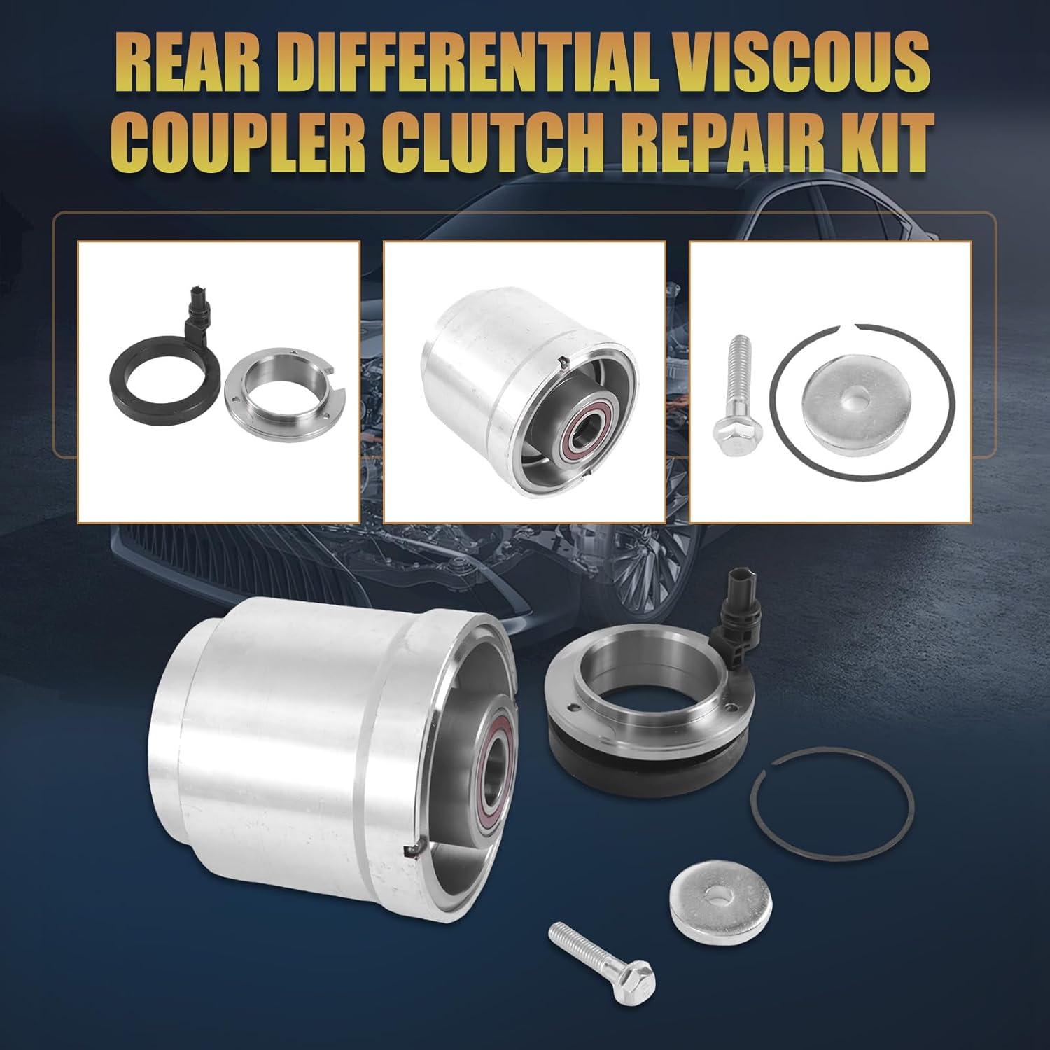 CV6Z-4A232-A Rear Differential Viscous Coupler Clutch Repair Kit Compatible for Edge Escape Kuga Flex Fusion Lincoln MKT MKX MKC MKZ Nautilus Continental 2013-2022 Replace OE# CV6Z4A232A