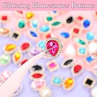 Vista 3 de 200 gemas para manualidades, coser diamantes de imitación, gemas de diamantes de imitación de metal con parte trasera plana, varios colores, formas