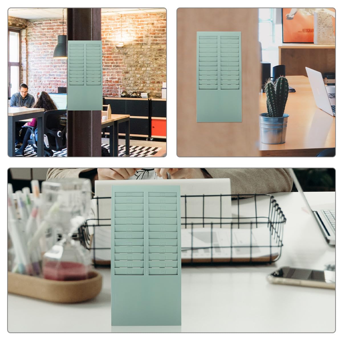 PRETYZOOM 2piezas Soportes para Tarjetas de Plástico Montados Pared para Uso Comercial Organizan Tarjetas de Asistencia Verticalmente Oficinas