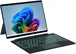 【超繊維レザー・超軽量・超薄型】Aulaiiex Surface Pro キーボード Surface Pro 7+/7/6/5/4/3 日本語配列キーボード、 Bluetooth 無線接続、パームリジェクション付きタッチパッド、Type-C 充電、7色バックライト搭載、ブラック