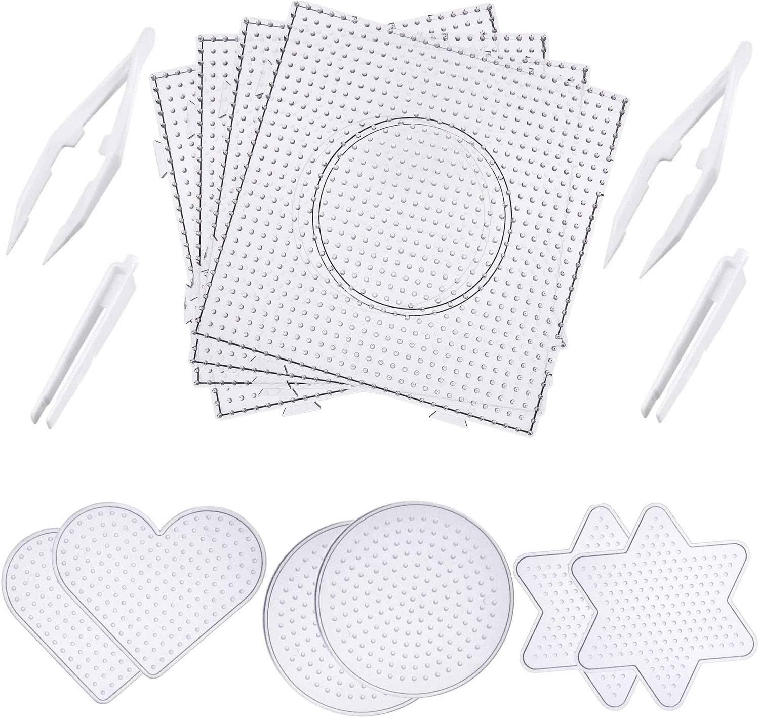 Canomo 10 Pieces (4 Shapes) Fuse Beads Pegboards Boards