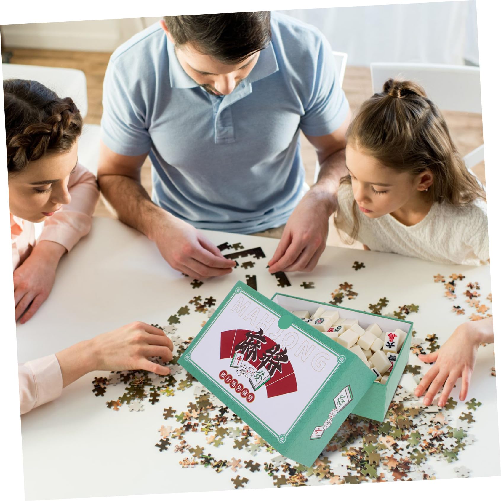 Toyvian Tragbares Miniatur Mahjong Satz 1 Kasten Melamin für Reisen