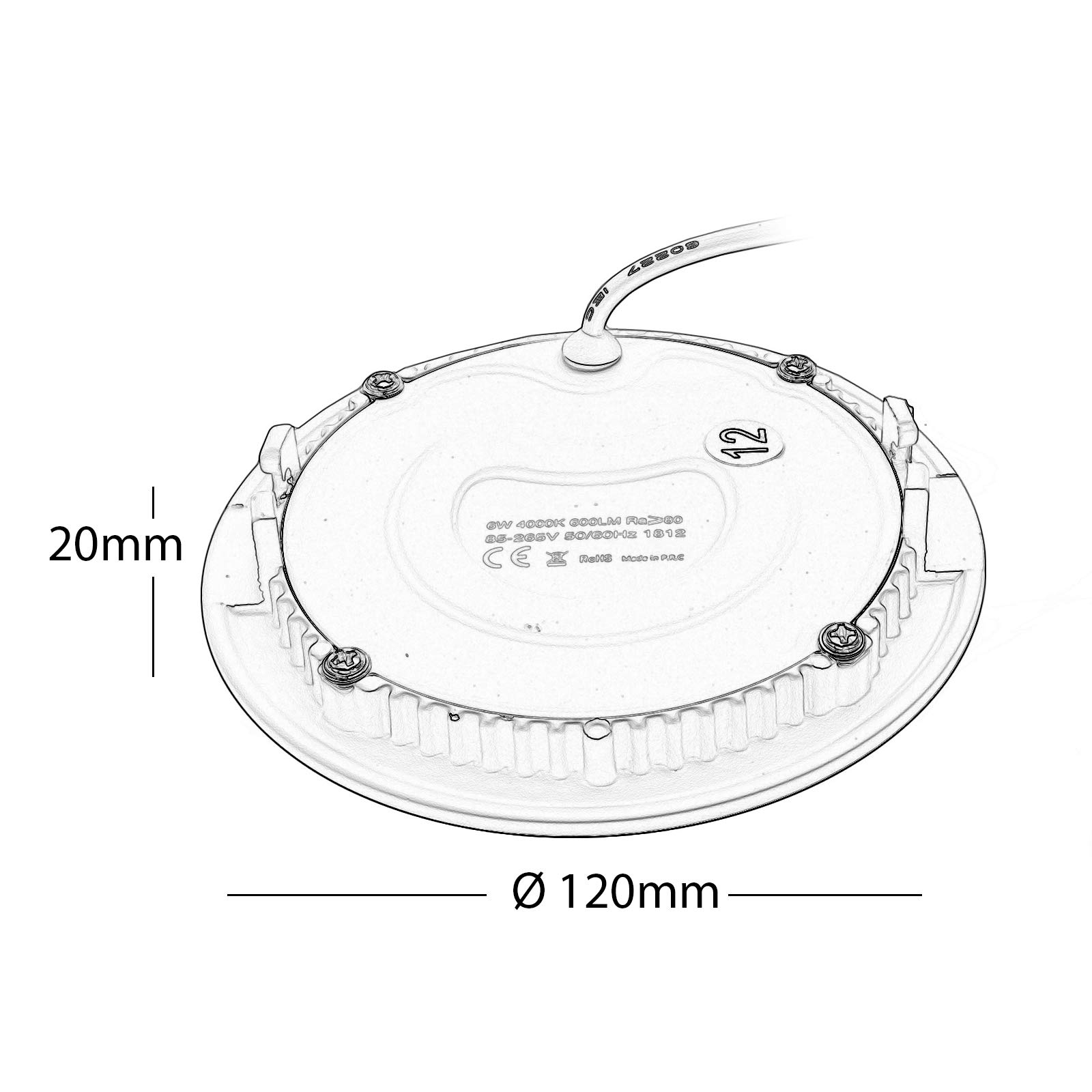 WZTO Faretti LED Incasso Orientabile, Luci da Incasso Cartongesso Plafoniere Bianco Caldo 5W