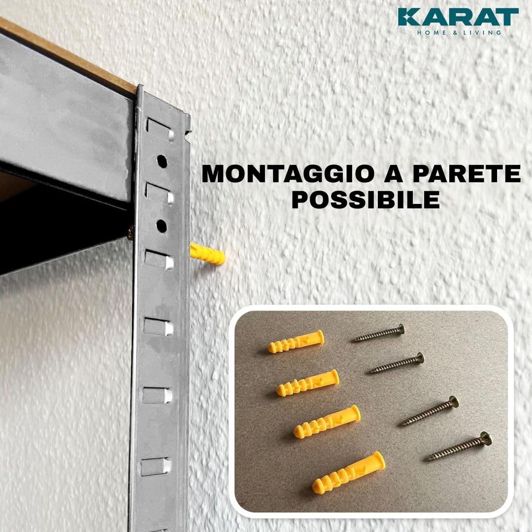 OfficeMarshal L Confezione doppia di scaffali per carichi pesanti zincati, 200 x 100 x 50 cm, scaffalatura, scaffalatura, scaffale, sistema a incastro montato senza attrezzi (Lakota)