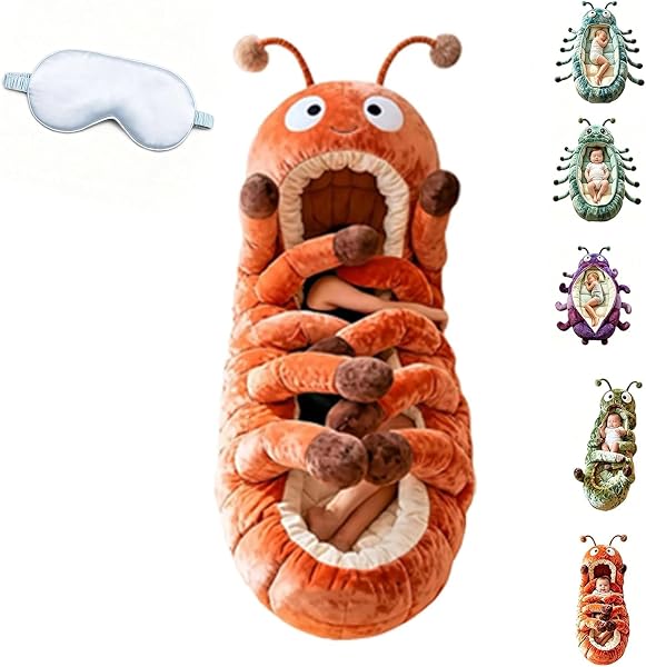 2026 New Catapillar Sleeping Bag, Hugging Caterpillar Sleeping Bags, Plush Cocoon Lounge Pod with Adjustable Pull Cord, Oversized Caterpillar Sleeping Bag for Home, Dorm, Travel Naps - 1