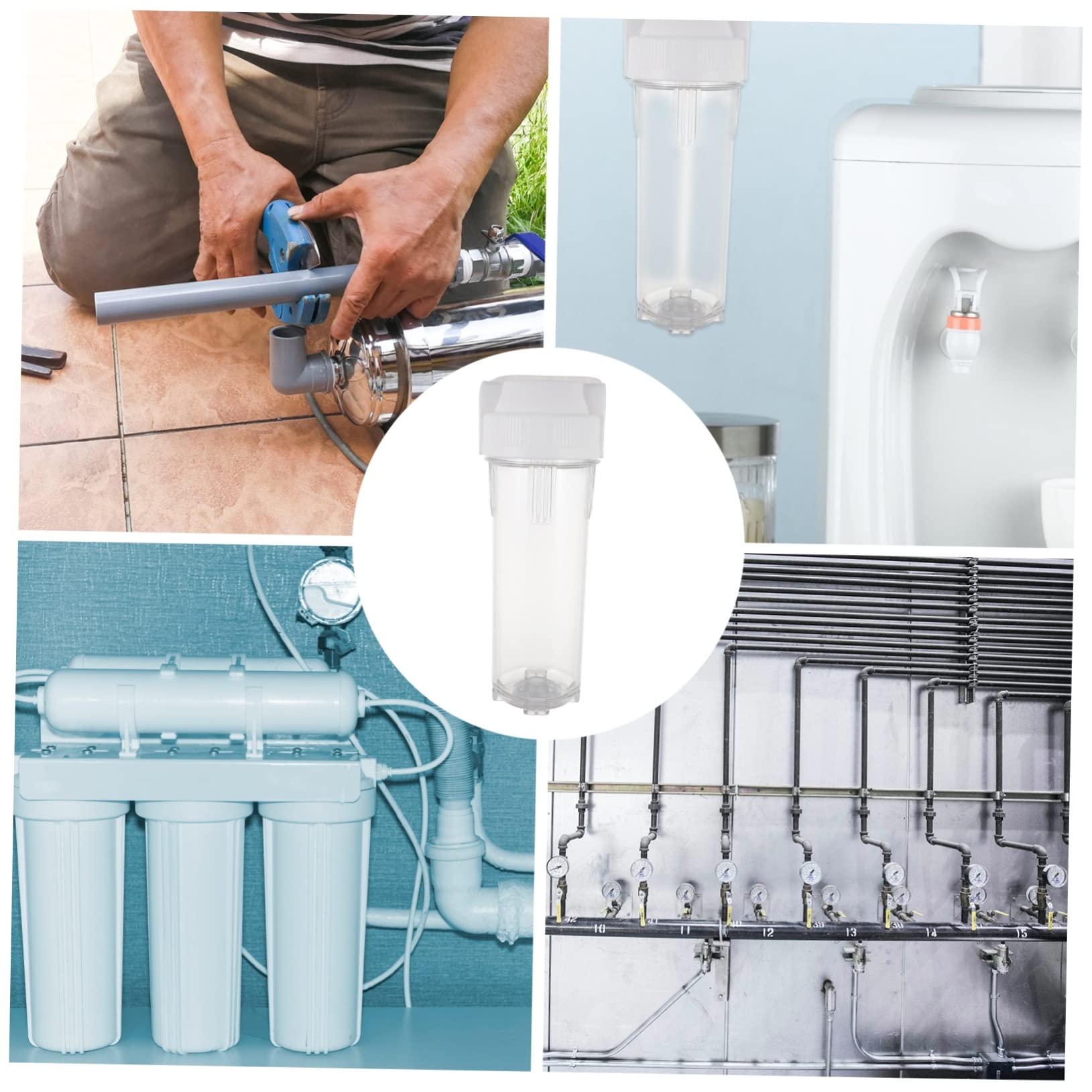 POPETPOP Bouteille de Filtration Eau avec Purificateur Eau Transparent pour Évier Robinet Cuisine
