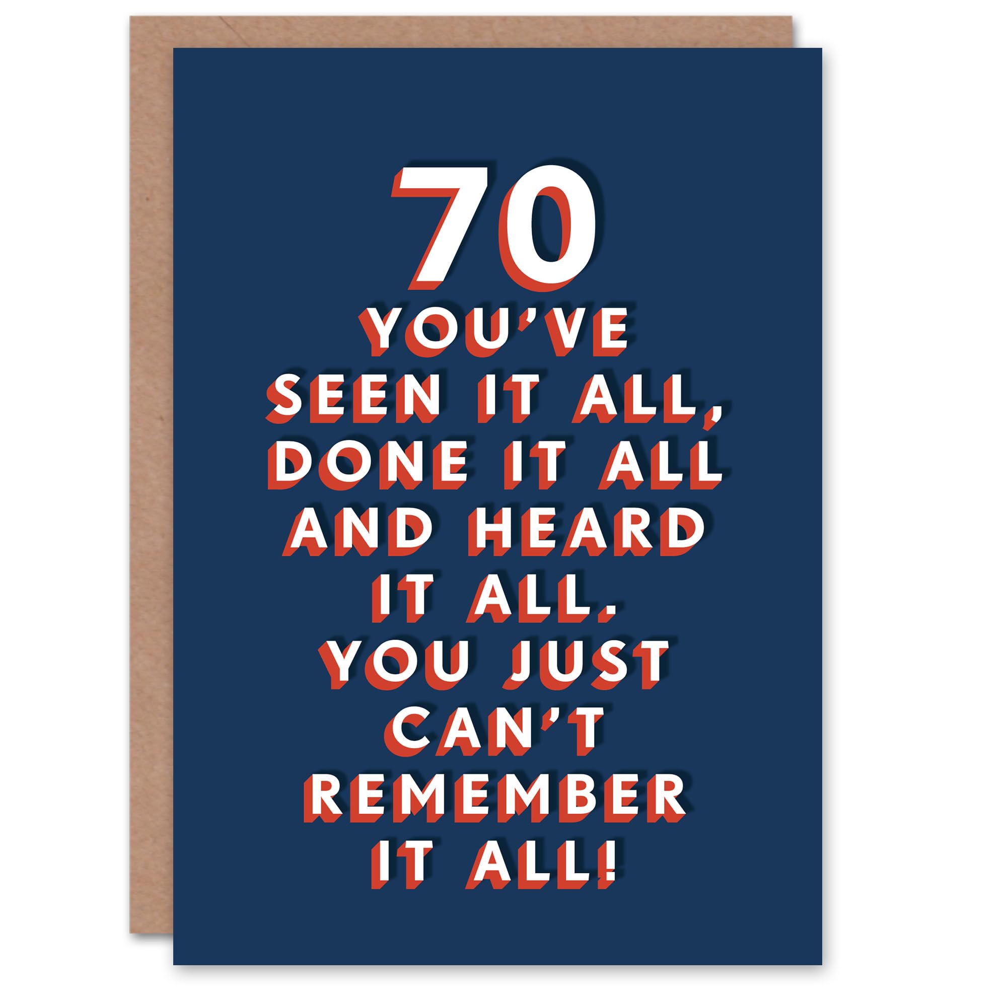 Artery8 Men's 70th Birthday Card - Funny - Dark Blue