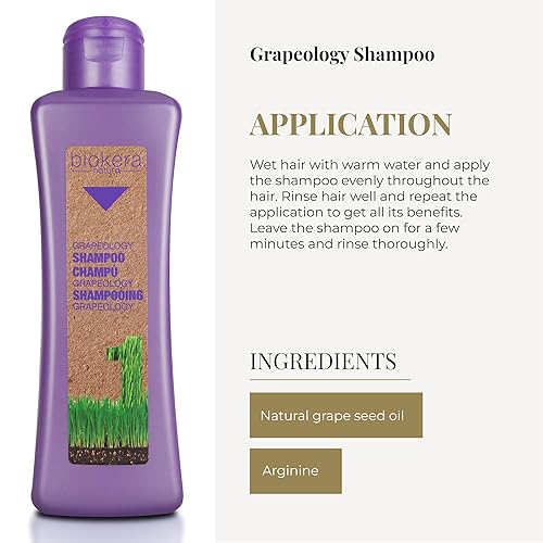 Miniatura 4 de SALERM - Champú para Cabello Blanco o Blanqueado - Champú Grapeology Biokera Natura - 10.1 fl oz - Con Aceite de Semilla de Uva - Nutre e Hidrata el