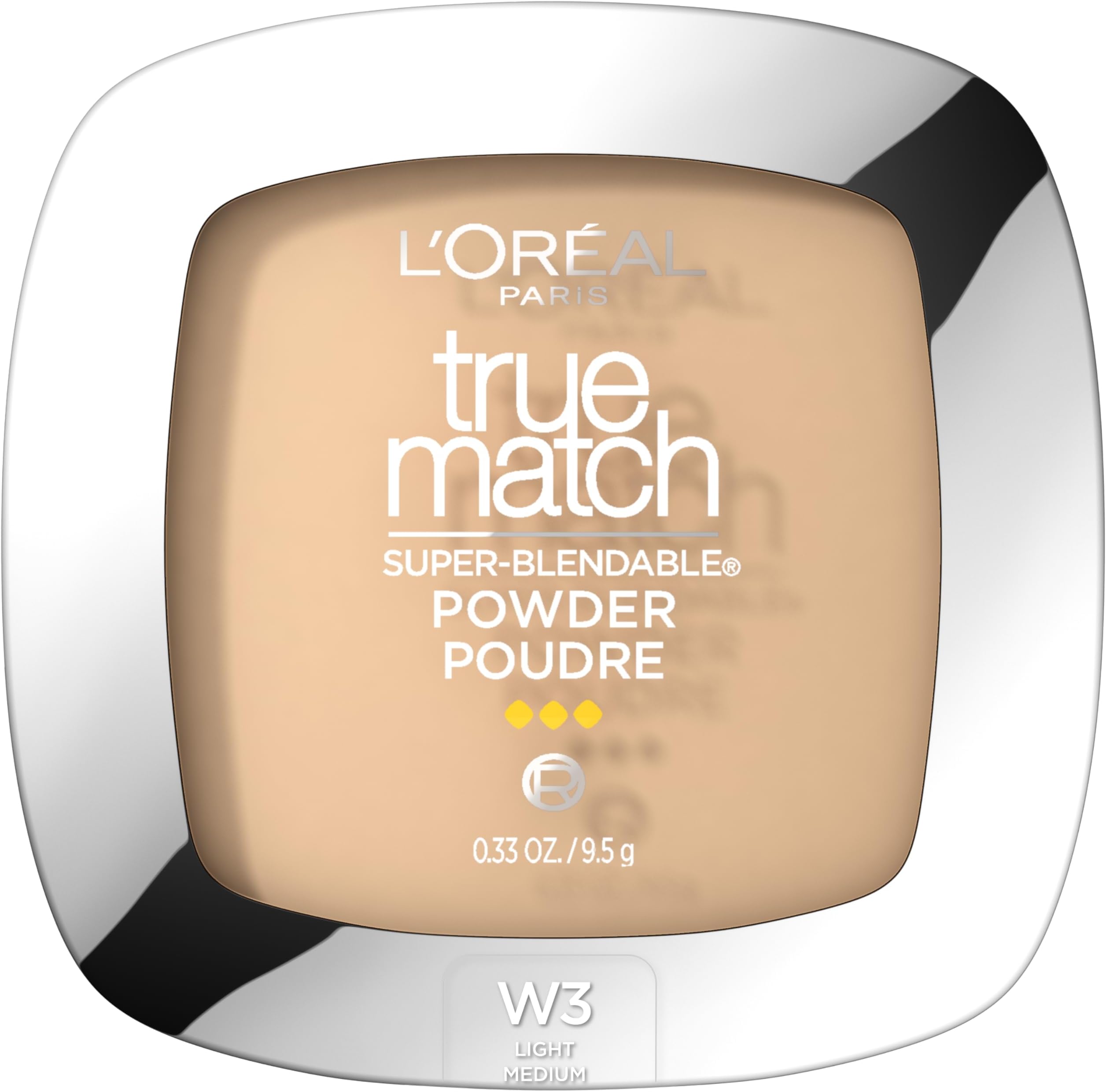 True Match Super Blendable Oil Free Powder Foundation, W3 Light Medium, 0.33 oz, Packaging May Vary