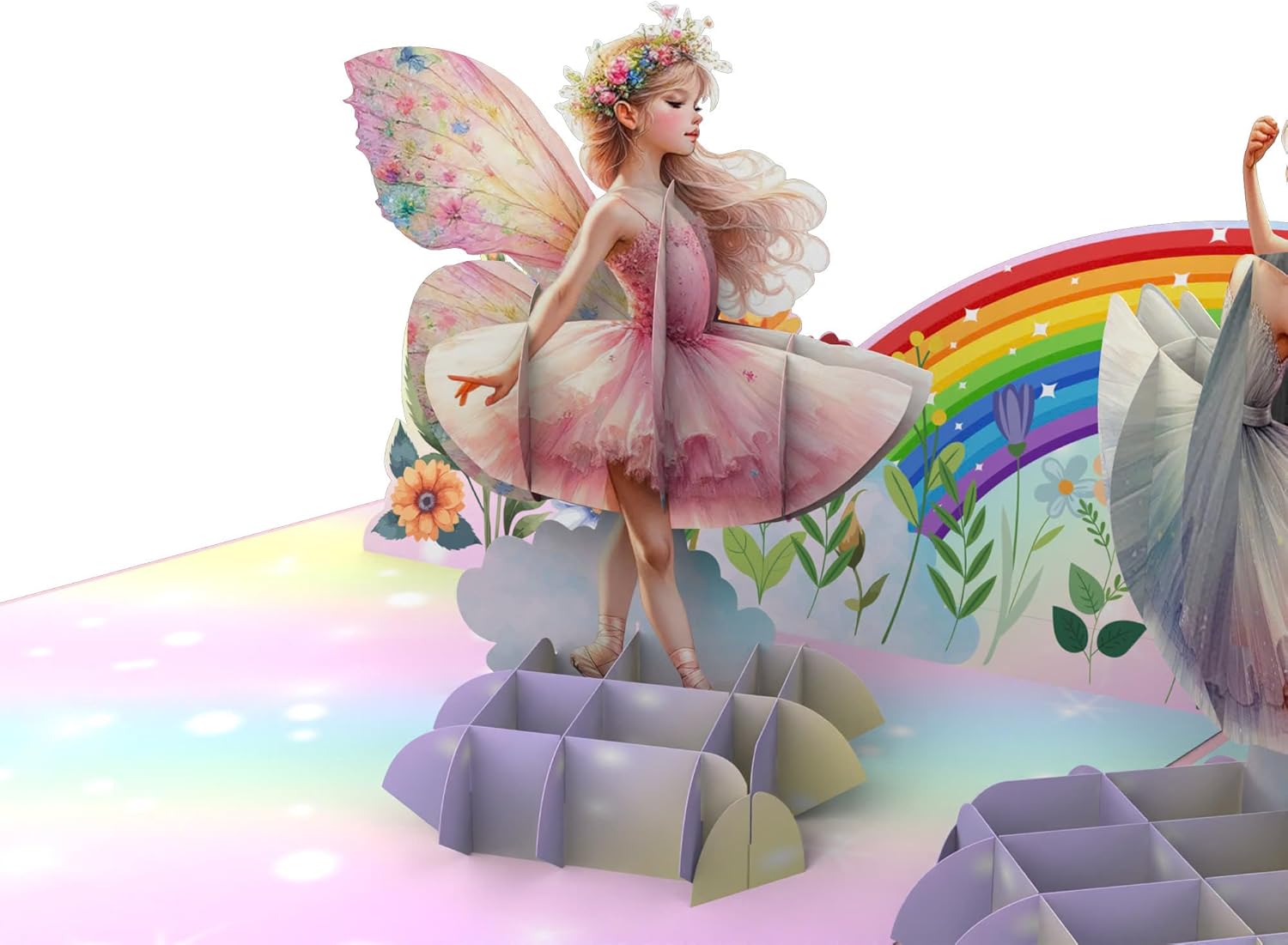 HEARTPOP Fairy and Rainbow Pop Up Card, Handmade 3D Greeting Card For All Occasion, Birthday, Mothers day, Daughter, Thinking of You, Thank you, Celebration - Image 4