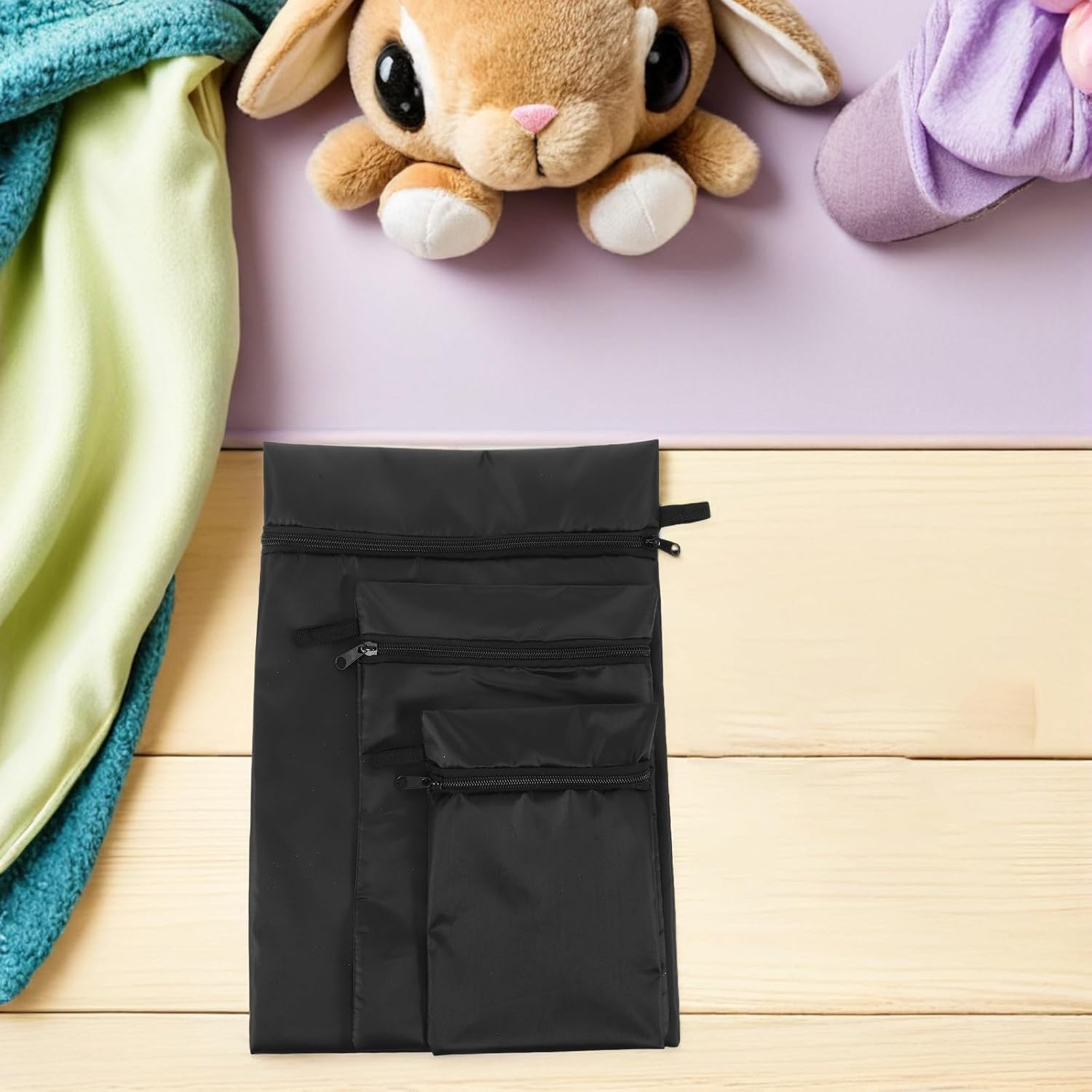 OSALADI 3pcs Waterproof Oxford Cloth Diaper Pouch Set for Parents, Sturdy and Fashionable Diaper Storage Organizer with Zipper, for Travel and Nursery Use