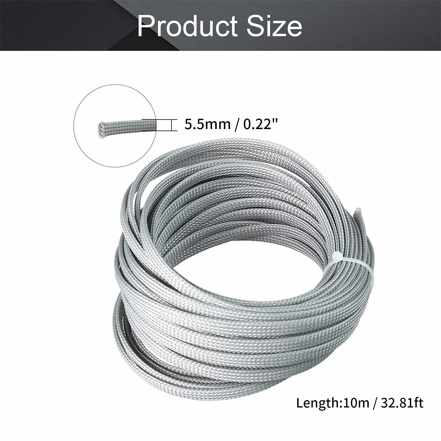 Othmro 32.8ft Length Expandable PET Flexible Braided Cable Sleeves 0.23in Width Wire - View #9