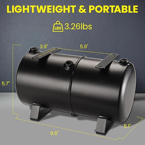 Miniatura 5 de OPHIR Kit de tanque de aire de 3L con adaptadores de tubo para compresor de aerógrafo DIY, kit de conversión de tanque de aire negro para tanque de