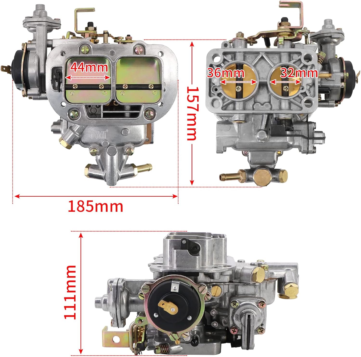 Dokili Electric Choke Carburetor Replacement for We.ber 32/36 DGV DGEV for Toyota Pickup Celica Corona 20R 22R Engine B2000 B2200 Datsun Pickup 510 610 620 200SX Ni.ssan Sentra 720 Pulasar CJ5 CJ7 CJ8