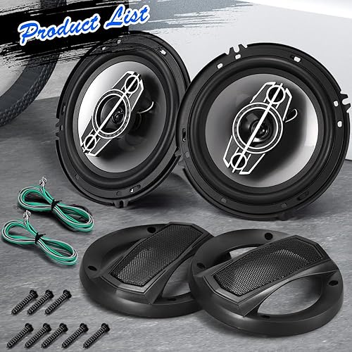 Miniatura 2 de Altavoces coaxiales para automóvil de 6 pulgadas de 4 vías, altavoces de audio para automóvil de 350 vatios con tweeters de cúpula PEI, altavoz