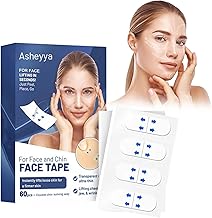 Asheyya 60 Pcs Face Lift Tape Invisible, Facelift Tapes for Face Neck Wrinkles Double Chin Sagging Skin