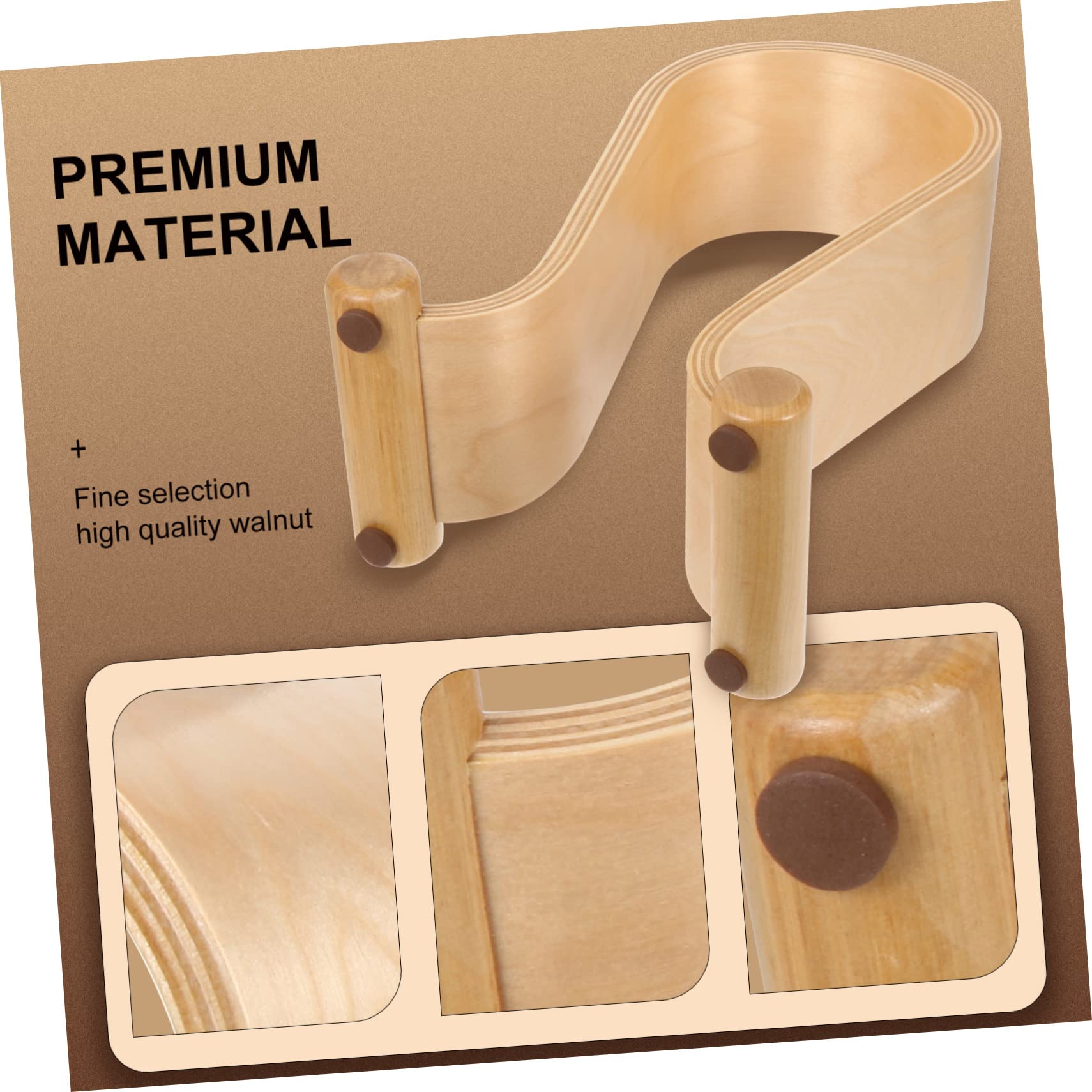 HOMSFOU Supporto per Cuffie in Legno di Espositore per Cuffie da Tavolo Compatibile la Maggior Parte Over-ear Design U Anti-foratura Organizza lo Spazio Sul Tavolo