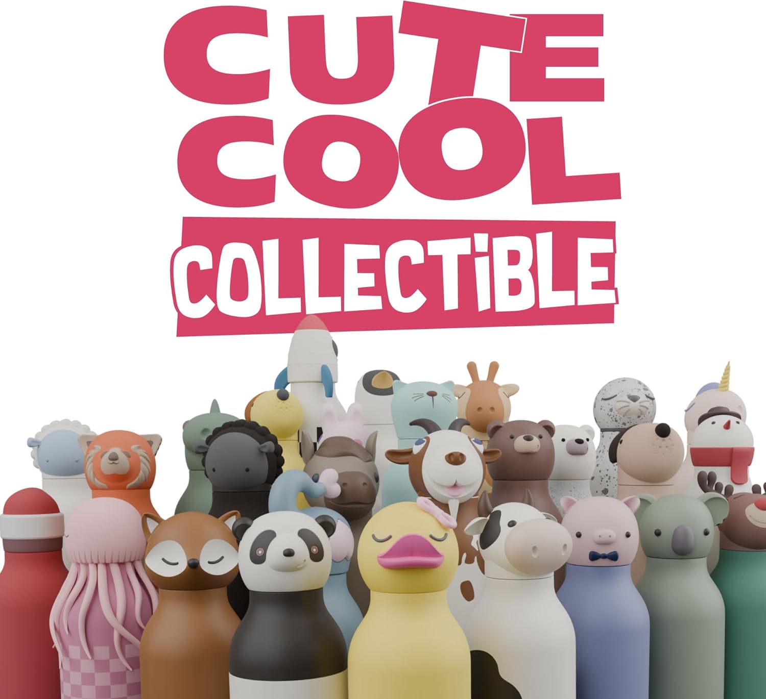 asobu Bestie Bottle Insulated Stainless Steel Water Bottle with Detachable Soft Animal Head Fun Drinking For Kids and Teens with Flexible Reusable Straw 16 Ounce - Image 6