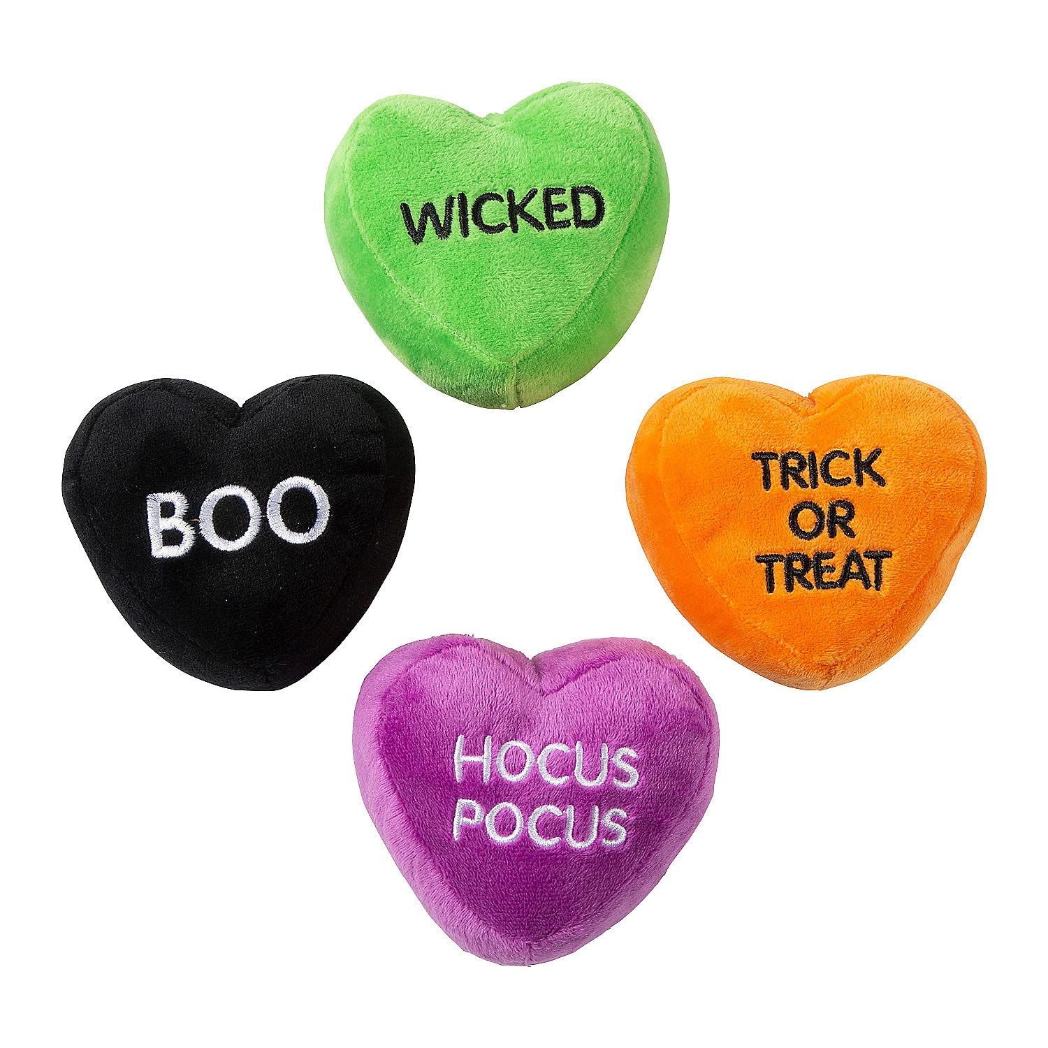 Fun ExpressHalloween Plush Conversation Hearts, 12 Pieces