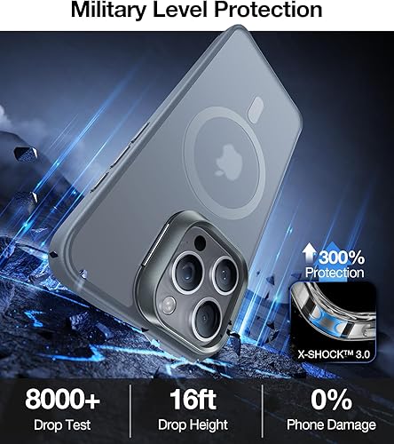 Miniatura 10 de TORRAS Funda magnética para iPhone 15 Pro Max compatible con MagSafe protección de grado militar soporte invisible integrado Parte trasera dura