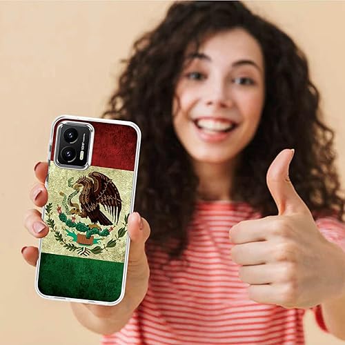 Miniatura 6 de Funda transparente para Motorola Moto G Stylus 5G 2023 con patrón de bandera mexicana vintage mexicana para mujeres y hombres, doble capa híbrida de