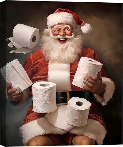 Miniatura 30 de FLZYKGPA Impresiones artísticas retro de Navidad de 12 x 18 pulgadas, lienzo navideño de Papá Noel, póster de Navidad de granja de invierno, Imagen