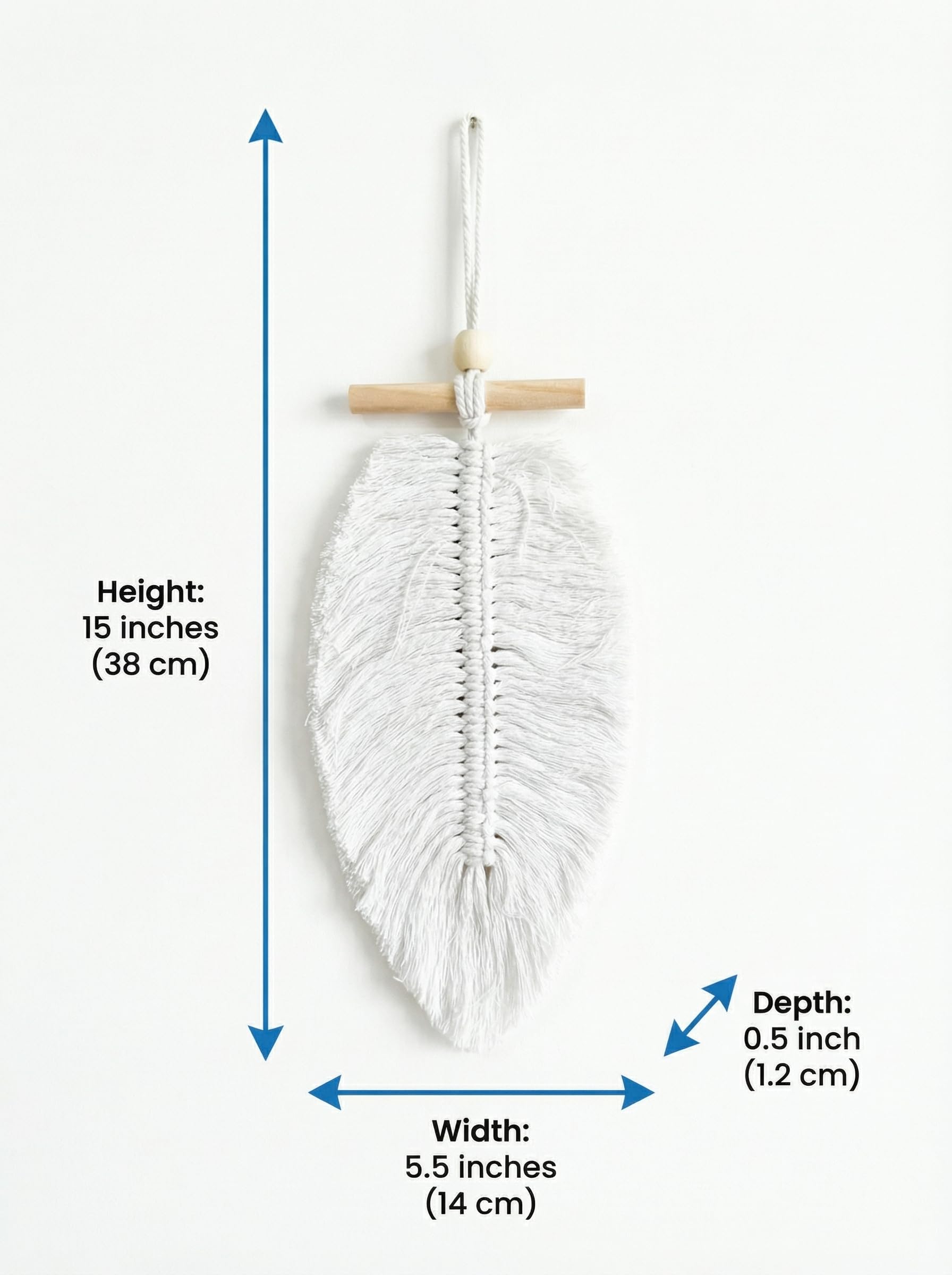 JH Gallery Macrame Wall Hanging - White Leaves -4