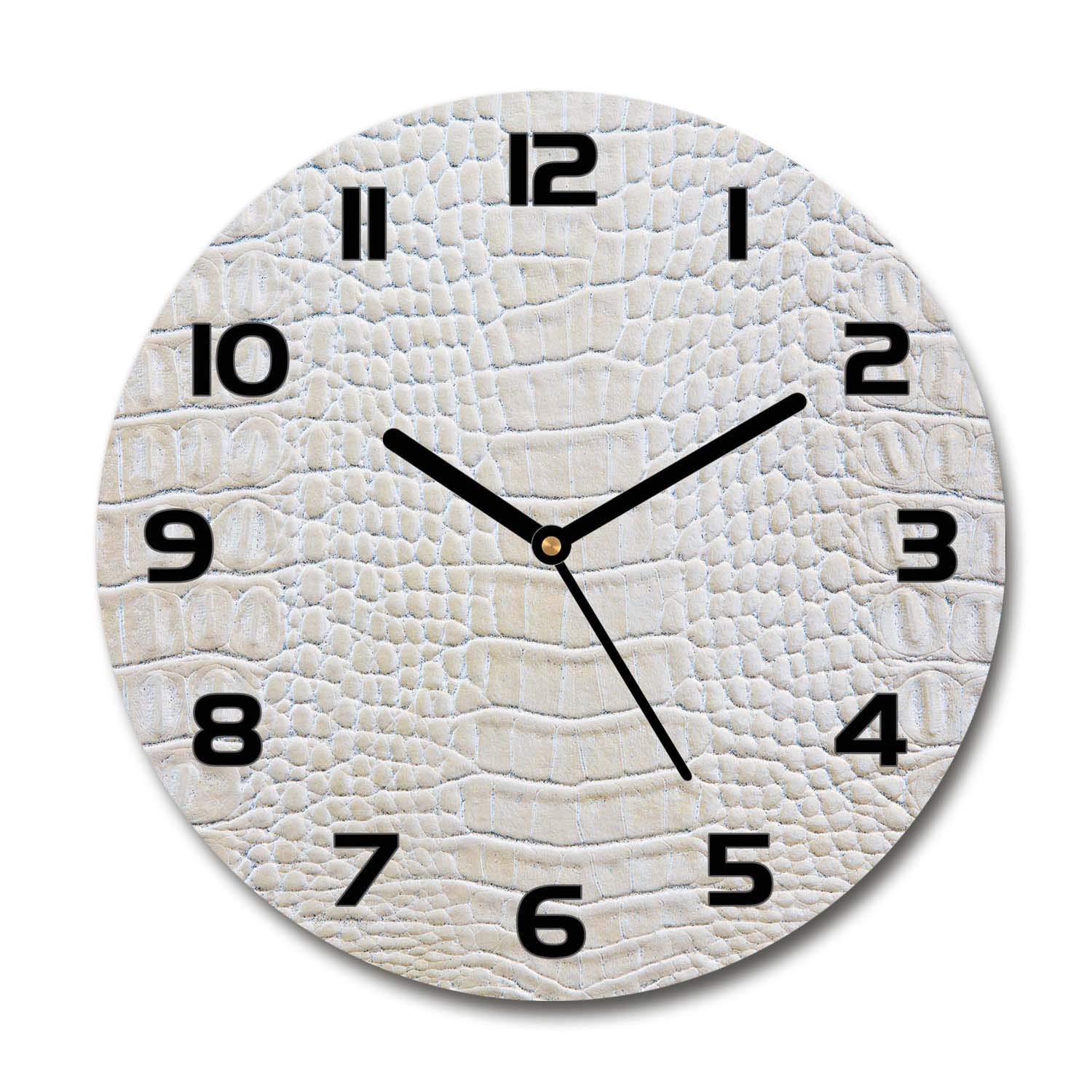 Horloge en verre 30cm silencieuse murale et sur pied décor crocodile Tulup