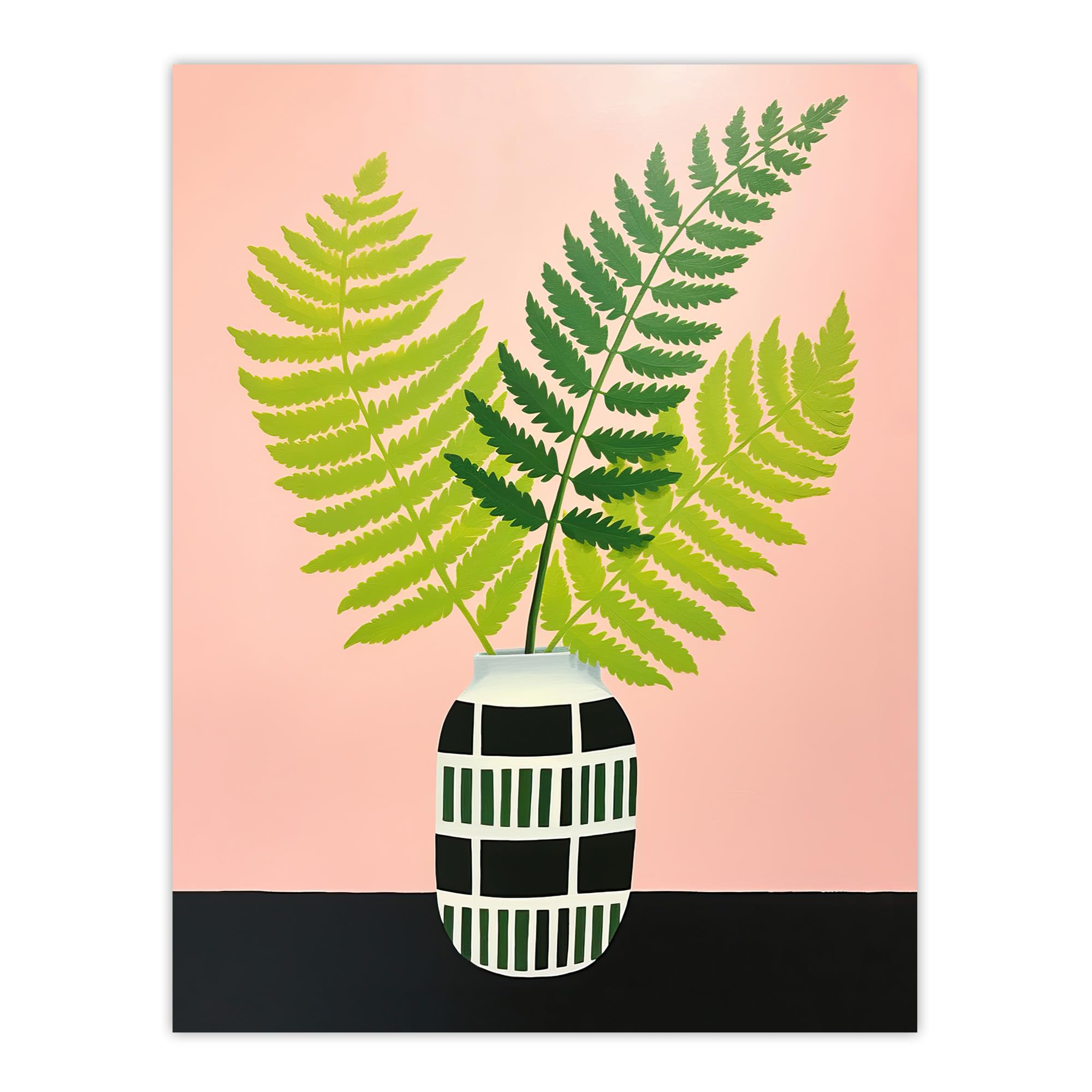 Wee Blue Coo - Fern in Vase Poster - W18" x H24" - Green