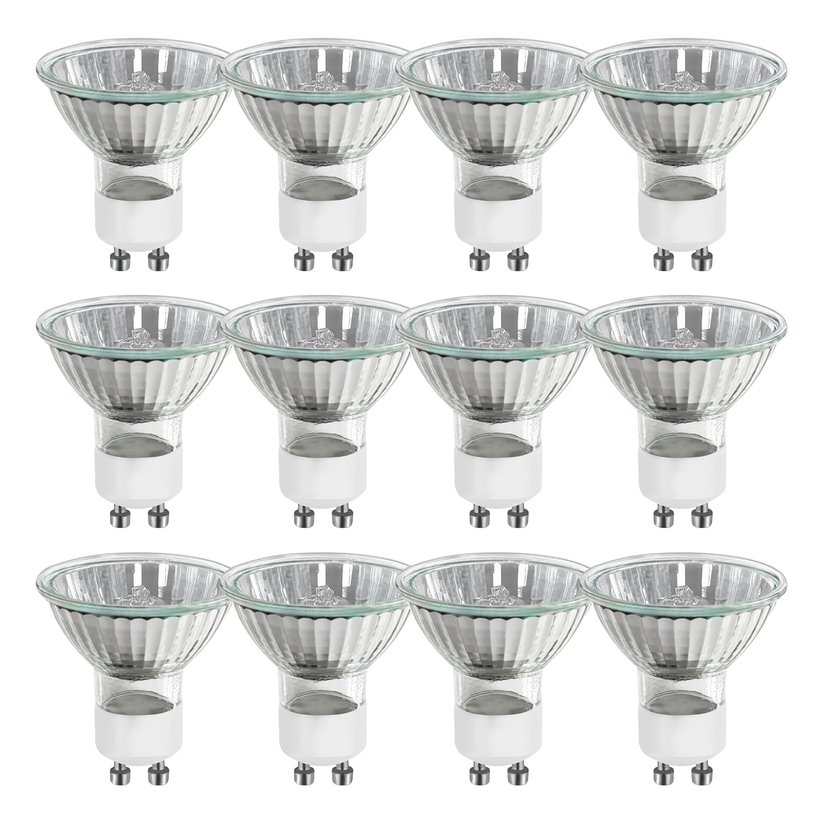 WinDerMo GU10 Halogen Leuchtmittel 50W, Dimmbare Glühlampen GU10 12 Stück, Warmweiß 2700K, 50W 230V Glühbirne, Reflektor 50x53mm, Spot Deckenglühbirnen 500LM