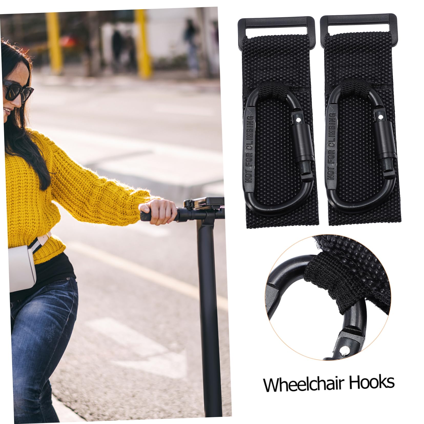 Yardwe 14 Piezas Ganchos Antideslizantes para Carrito Unidades Colgadores Delanteros sin Taladro para Bolsas y Pañaleras Aptos para Manillar de Cochecito y Moto Soporte Práctico para