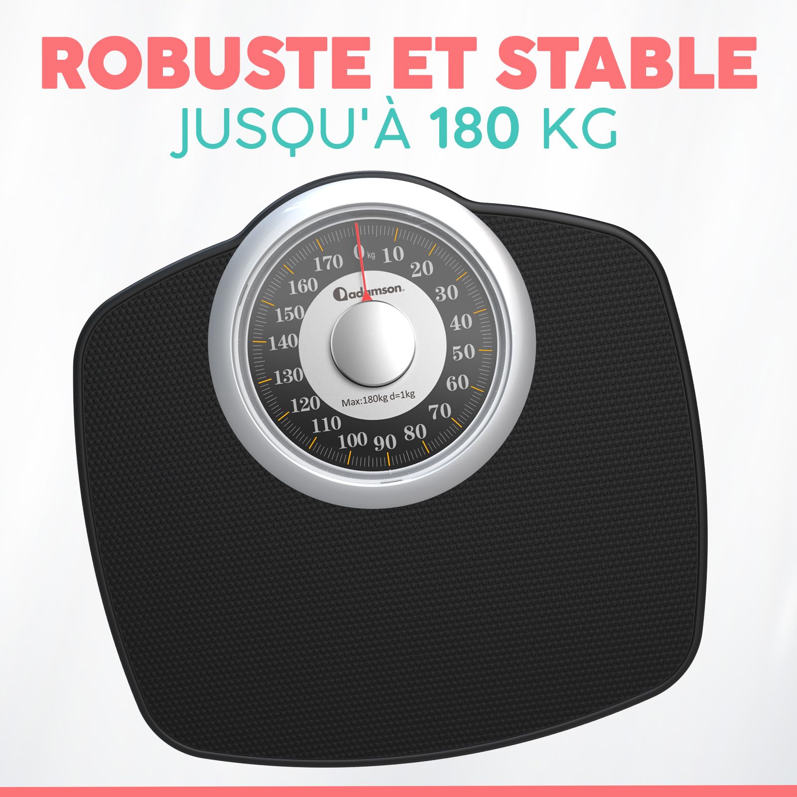 Adamson A25 Balance Pèse Personne Analogique - Nouveauté - Jusqu'à 160kg, Surface Antidérapante, Chiffres Extra Larges, Pèse Personne Mécanique, Garanti 20 Ans - Chambre et Salle de bain - Gold