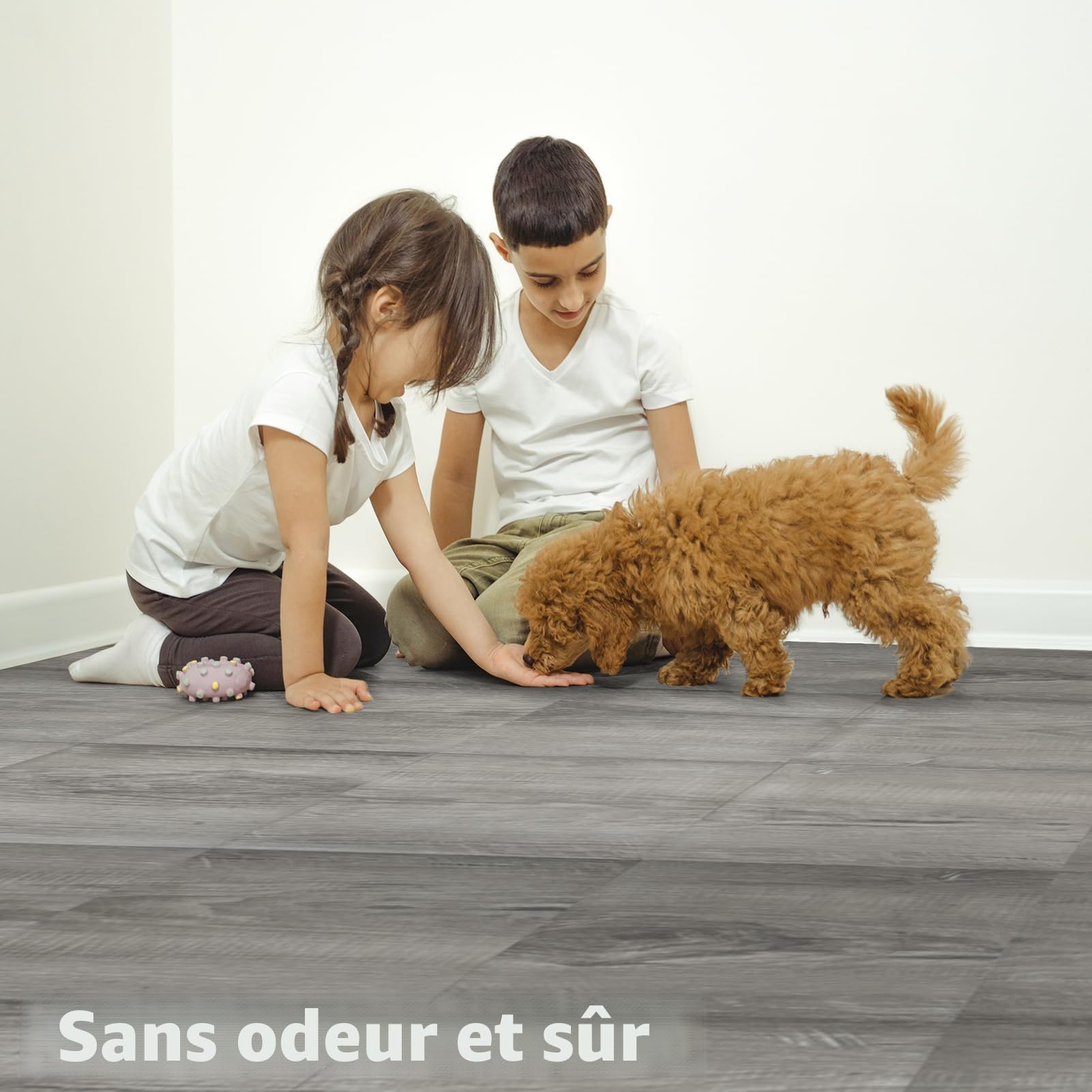 Art3d Lot de 30 Dalles de Sol Autocollantes en PVC | Pour bricolage,Aspect bois,Pour cuisine,salle à manger,chambre à coucher,Gris taupe,2,7 m²