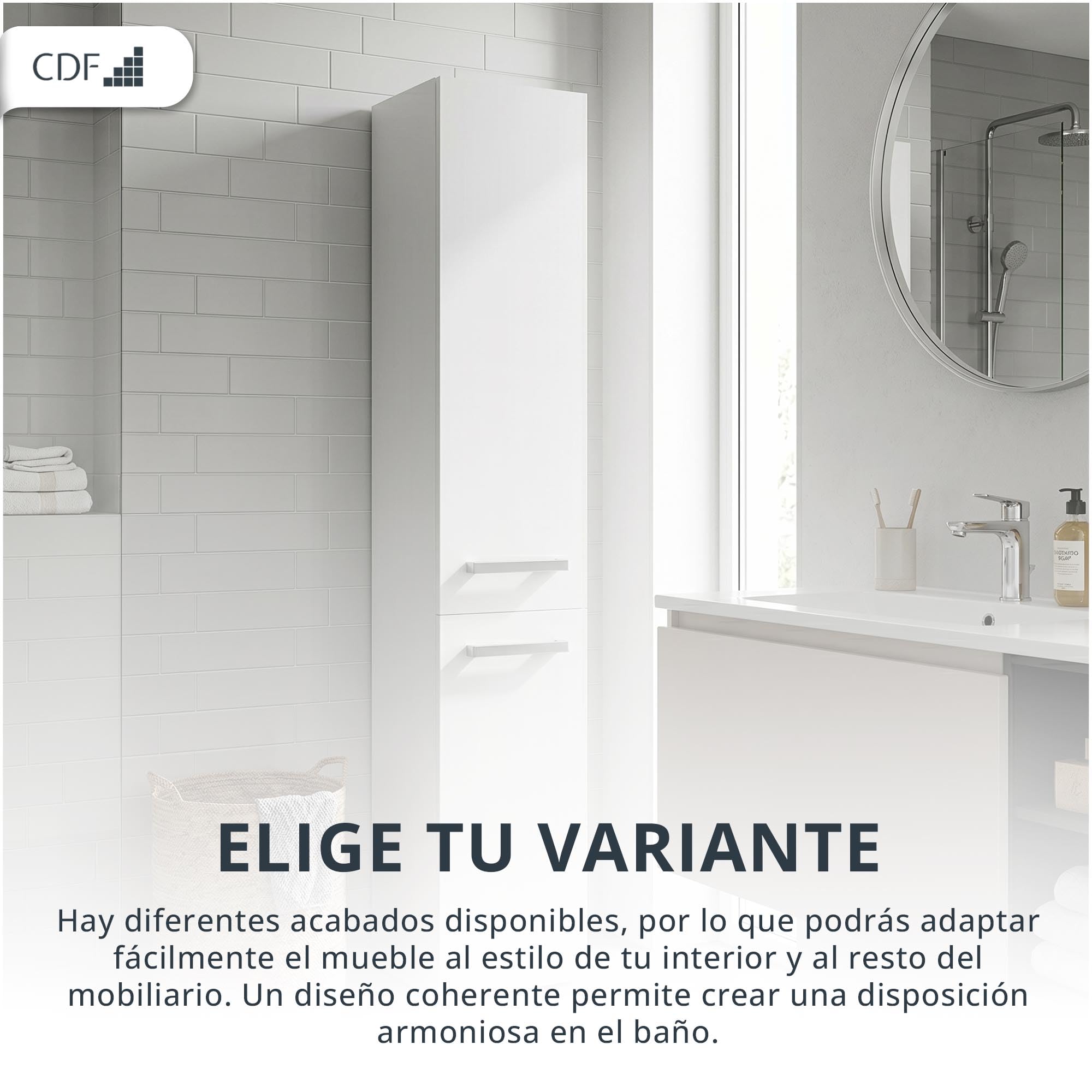 CDF Mueble de Baño y Lavandería, Columna de Baño Estrecho, Armario Alto sin Cesto para la Ropa, Armario Que Ahorra Espacio Salón, Pasillo, Aseo Blanco, Ancho 31 cm, 30x31x174 cm