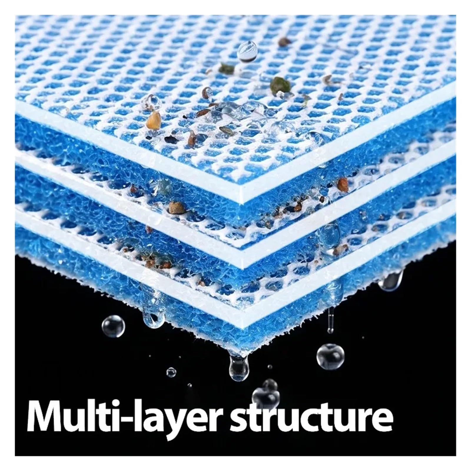 Filtro De Acuario De Algodón 8D, Sin Pegamento, Esponja De Purificación De Agua, Lavable, Espuma De Filtración For Peceras, Estera De Malla De Nido De Abeja Reutilizable(M,3PCS)