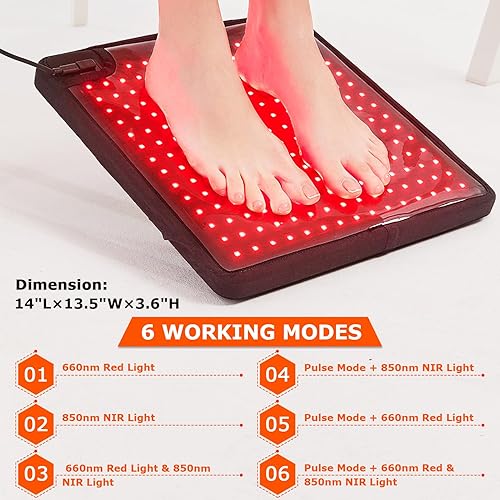 Miniatura 5 de 1 paquete de terapia de luz roja para apoyo de pies, terapia de luz infrarroja cercana para neuropatía de pies, piernas, espalda, alivio del dolor