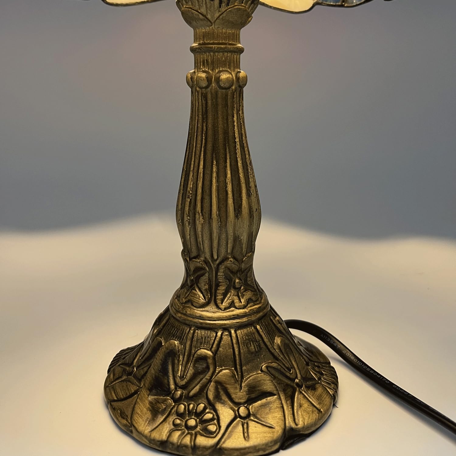 Vintage Glass Table Lamp, Bedside Lamp, Reading Lamp, Floor Lamp, for Bedroom Living Room-Include Light Bulb (8" Blue)