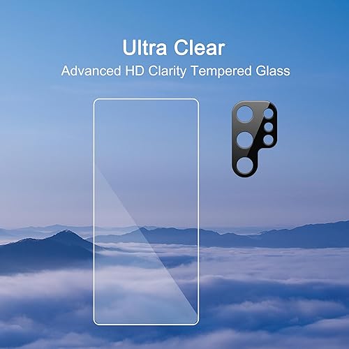 Vista 30 de Ailun Protector de pantalla para Galaxy A13 5G, paquete de 3 + 3 lentes de cámara, vidrio templado, desbloqueo de huellas dactilares, compatible